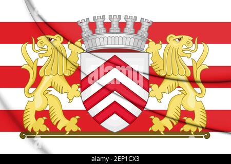 3D Flagge von Lier (Antwerpen), Belgien. 3D Abbildung. Stockfoto