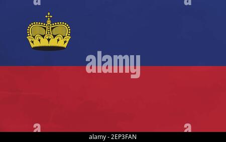 Liechtensteinische Grunge-Flagge. Vektorgrafik. Grunge-Effekt kann leicht gereinigt werden. Stock Vektor