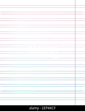 Rasterpapier. Abstrakt gestreifter Hintergrund mit Farbe horizontale Linien. Geometrisches Muster für Schule, Tapete, Texturen, Notizbuch. Liniertes Papier leer Stock Vektor