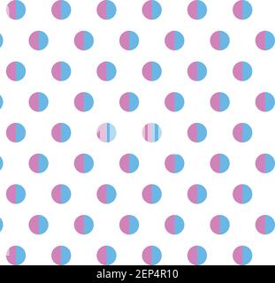 Polka Punkt in lila blau auf weißem Musterhintergrund für Texturdruck, Kleid, Textil, Geschenkverpackung Stock Vektor