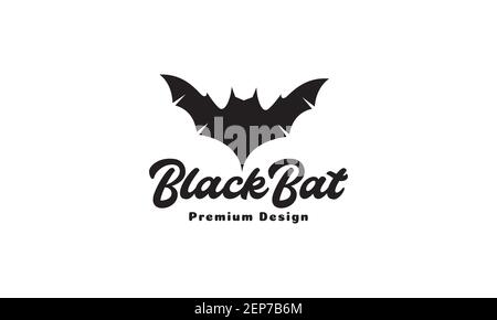 Schwarze Fledermaus fliegen moderne Form Logo Design Vektor Symbol Symbol Grafische Darstellung Stock Vektor