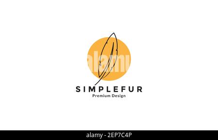 Einfache Vogel Federn Linien mit Kreis Logo Design Vektor-Symbol Symbolgrafik Stock Vektor