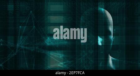 Datennetz auf ein Firmensystem als Kunst Stockfoto