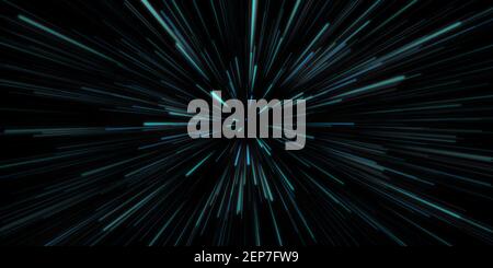 Blue Space Travel in Outer Space Science Fiction Konzept Stockfoto