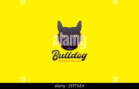 Tier Haustiere Hund American Pit Bull Terrier Kopf abstrakt schwarz Logo Design Vektor Symbol Symbol Grafik Illustration Stock Vektor