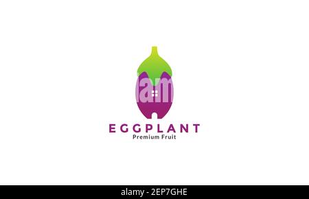 Abstrakte Aubergine mit Home Logo Design Vektor Symbol Symbol Grafik Abbildung Stock Vektor