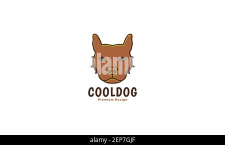 Tier Haustiere Hund American Pit Bull Terrier Kopf bunt braun Logo Design Vektor Symbol Symbol Grafik Illustration Stock Vektor