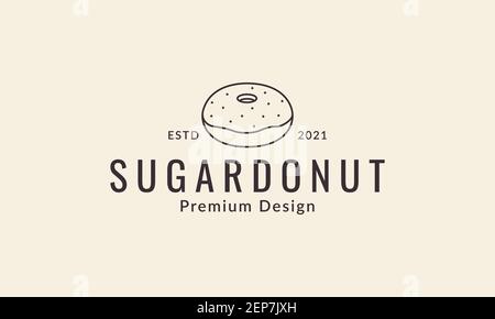 Linien Donuts Zucker Logo Design Vektor Symbol Symbol Grafik Illustration Stock Vektor