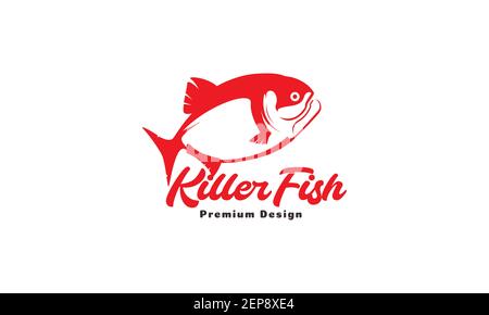 Moderne Form Tier Fisch Piranha rot Logo Design Vektor-Symbol Symboldarstellung Stock Vektor