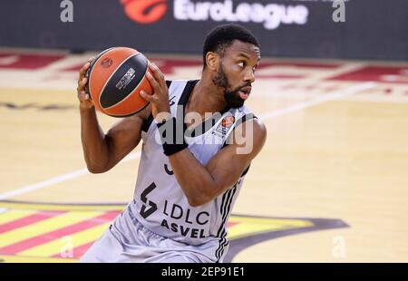 Barcelona, Spanien. Februar 2021, 26th. Norris Cole während des Spiels zwischen FC Barcelona und ASVEL Lyon-Villeurbanne, entsprechend der Woche 26 der Euroleague, spielte am 26. Februar 2020 im Palau Blaugrana in Barcelona. Foto JGS/Cordon Press Credit: CORDON PRESS/Alamy Live News Stockfoto