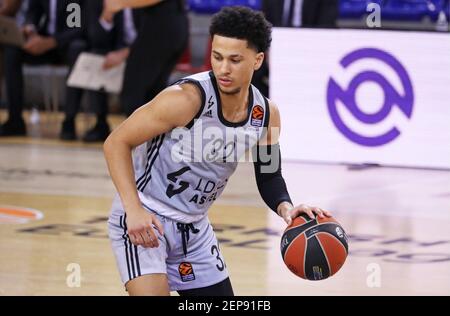 Barcelona, Spanien. Februar 2021, 26th. Matthew Strazel während des Spiels zwischen FC Barcelona und ASVEL Lyon-Villeurbanne, entsprechend der Woche 26 der Euroleague, spielte am 26. Februar 2020 im Palau Blaugrana in Barcelona. Foto JGS/Cordon Press Credit: CORDON PRESS/Alamy Live News Stockfoto