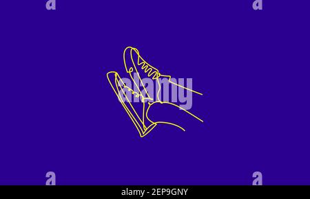 Linien Kunst Schuhe entspannen Logo Design Vektor Symbol Symbol Illustration Stock Vektor
