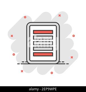 Vektor cartoon Dokumentsymbol im Comic-stil. Hinweis zeichen Abbildung Piktogramm. Notebook business splash Wirkung Konzept. Stock Vektor