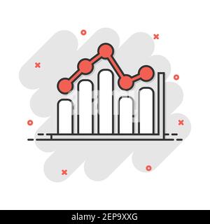 Vektor cartoon Business graph Icon im Comic-stil. Diagramm zeichen Abbildung Piktogramm. Diagramm business splash Wirkung Konzept. Stock Vektor