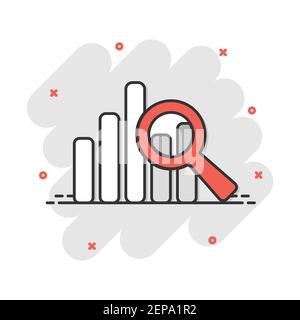 Vektor cartoon Business graph Icon im Comic-stil. Diagramm zeichen Abbildung Piktogramm. Diagramm business splash Wirkung Konzept. Stock Vektor