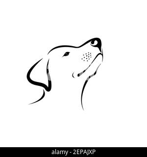 Vektor von labrador Hundekopf isoliert auf weißem Hintergrund. Leicht editierbare Vektorgrafik mit Ebenen. Tiere. Haustiere. Stock Vektor