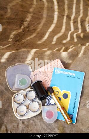 Vintage Fotozubehör, 1960, Frankreich Stockfoto