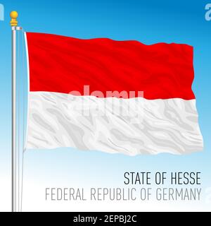 Landesflagge Hessen, Bundesland Deutschland, europa, Vektorgrafik Stock Vektor