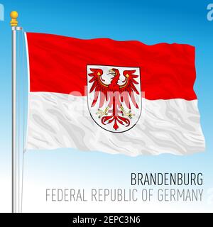 Landesflagge Brandenburg, Bundesland Deutschland, europa, Vektorgrafik Stock Vektor