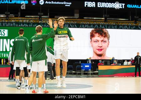 2021-02-22. FIBA EuroBasket 2022 Qualifiera Denmark 76 - 77 Litauen. Foto von Alfredas Pliadis Stockfoto