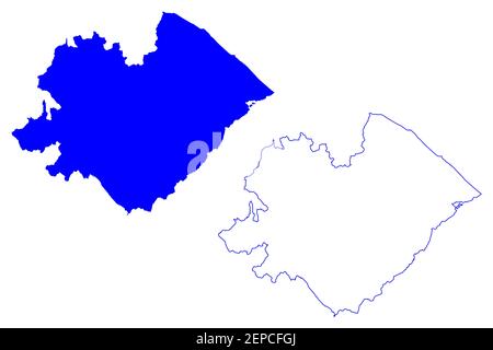 Pesaro und Urbino Provinz (Italien, Italienische Republik, Marken oder die Marken Region) Karte Vektordarstellung, scribble Skizze Provinz Pesaro und Urb Stock Vektor