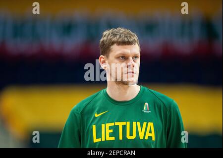 2021-02-22. FIBA EuroBasket 2022 Qualifiera Denmark 76 - 77 Litauen. Foto von Alfredas Pliadis Stockfoto