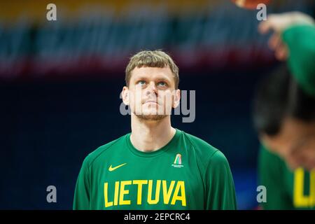 2021-02-22. FIBA EuroBasket 2022 Qualifiera Denmark 76 - 77 Litauen. Foto von Alfredas Pliadis Stockfoto