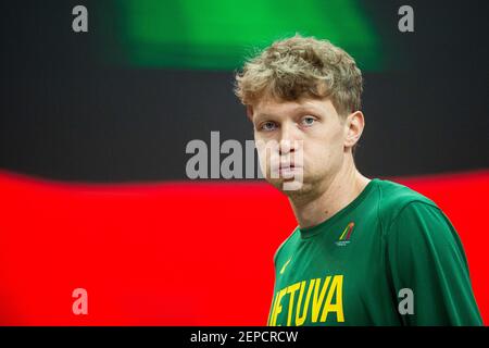 2021-02-22. FIBA EuroBasket 2022 Qualifiera Denmark 76 - 77 Litauen. Foto von Alfredas Pliadis Stockfoto