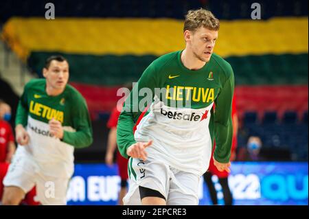 2021-02-22. FIBA EuroBasket 2022 Qualifiera Denmark 76 - 77 Litauen. Foto von Alfredas Pliadis Stockfoto