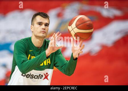 2021-02-22. FIBA EuroBasket 2022 Qualifiera Denmark 76 - 77 Litauen. Foto von Alfredas Pliadis Stockfoto