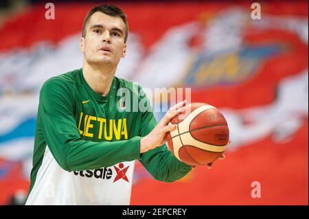 2021-02-22. FIBA EuroBasket 2022 Qualifiera Denmark 76 - 77 Litauen. Foto von Alfredas Pliadis Stockfoto