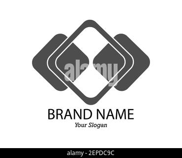 Verflechtung von Quadraten. Vorlage für Logo, Aufkleber, Logo, Marke und kreatives Design. Flach Stock Vektor