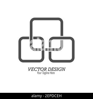 Verflechtung von Quadraten. Vorlage für Logo, Aufkleber, Logo, Marke und kreatives Design. Flach Stock Vektor