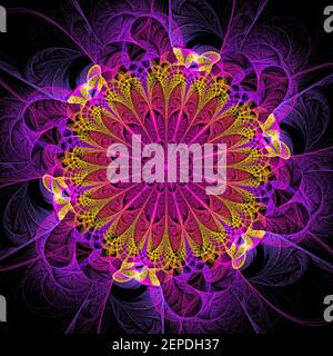 Flame Fractal Flower Design Stockfoto