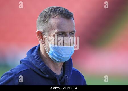 Barnsley, Großbritannien. Februar 2021, 27th. Gary Rowett Manager von Millwall kommt am 2/27/2021 in Oakwell in Barnsley, Großbritannien an. (Foto von Mark Cosgrove/News Images/Sipa USA) Quelle: SIPA USA/Alamy Live News Stockfoto