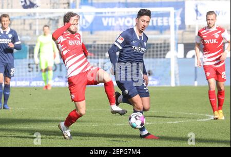 firo: 27.02.2021 Fußball: Fußball: 2nd Bundesliga-Saison 2020/21 VfL Bochum - Würzburg, Kickers Würzburg, Würzburg Duelle, Daniel Hagele, Versus, Robert Zulj – weltweit im Einsatz Stockfoto