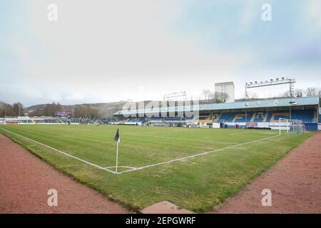 Cappielow Park, Greenock, Inverclyde, Großbritannien. Februar 2021, 27th. Scottish Championship Football, Greenock Morton gegen Dundee FC; Cappielow Park Heimstadion von Greenock Morton Credit: Action Plus Sports/Alamy Live News Stockfoto