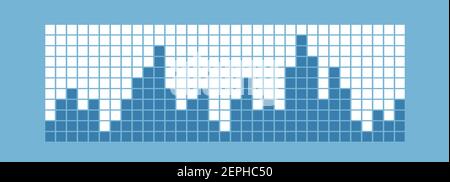 Balkendiagramm. Spalten mit quadratischen Stufen. Vektordarstellung des Datendiagramms. Flaches isoliertes Infografik-Element. Wachstum, sinkend. Für Bericht und PR Stock Vektor