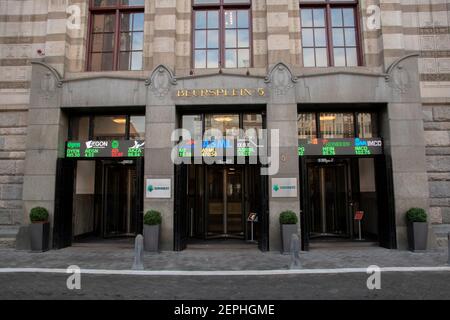 Eingang Euronext Gebäude In Amsterdam Niederlande 24-2-2021 Stockfoto