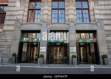 Eingang Euronext Gebäude In Amsterdam Niederlande 24-2-2021 Stockfoto