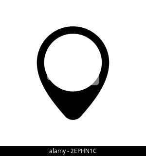 Positionstiftsymbol, Kartenmarkierung, einfache schwarze Positionsmarkierung Stock Vektor