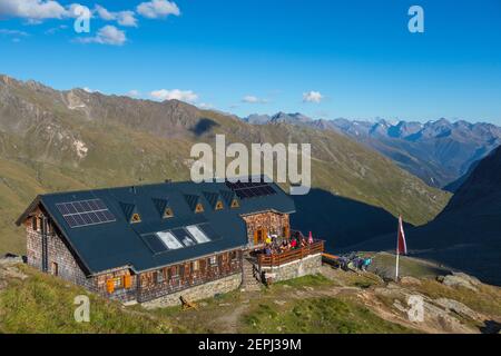 Badener Hütte Berghütte. Frossnitztal. Venediger Berggruppe. Osttirol. Österreichische Alpen. Europa. Stockfoto