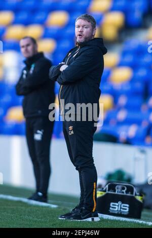 London, Großbritannien. Februar 2021, 27th. Grant McCann vom Hull City FC während des EFL Sky Bet League 1-Spiels zwischen AFC Wimbledon und Hull City am 27. Februar 2021 in Plough Lane, London, England. Foto von Steve Ball. Nur redaktionelle Verwendung, Lizenz für kommerzielle Nutzung erforderlich. Keine Verwendung bei Wetten, Spielen oder Veröffentlichungen einzelner Vereine/Vereine/Spieler. Kredit: UK Sports Pics Ltd/Alamy Live Nachrichten Stockfoto