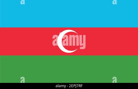 Flagge von Aserbaidschan. Symbol der Tag der Unabhängigkeit, Souvenir sport spiel, Sprache, Symbol. Stock Vektor