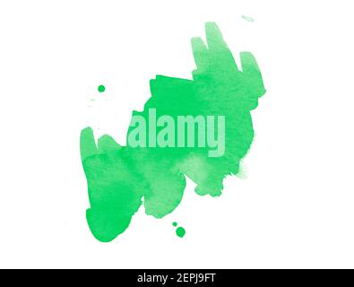 Schöne grüne Aquarell-Blot Pinsel Hintergrund Stockfoto