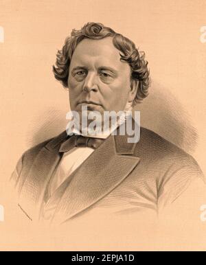 George Albert Smith (26. Juni 1817 – 1. September 1875) war ein früher Führer in der Bewegung der Heiligen des Letzten Tages. Er war im Quorum der zwölf Apostel und Mitglied des ersten Vorsitzes der Kirche Jesu Christi der Heiligen der Letzten Tage (LDS-Kirche), um 1875 Stockfoto