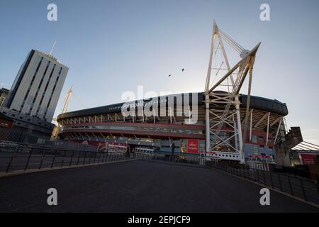 Cardiff, Wales, Großbritannien. Januar 2021, 22nd. Gesamtansicht des Fürstentum Stadions vor dem hinter verschlossenen Türen sechs Nationen Rugby Spiel in Cardiff zwischen Wales und England. Kredit: Mark Hawkins/Alamy Live Nachrichten Stockfoto