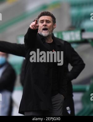 Easter Road Stadium.Edinburgh. Schottland.UK .27th. Februar 21. Schottisches Premiership-Spiel. Hibernian vs Motherwell Motherwell Manager Graham Alexander Credit: eric mccowat/Alamy Live News Stockfoto