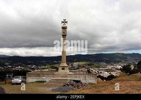 Statue von D. Afonso VI. Zweiter König von Portugal auf dem Monte Brasil Stockfoto