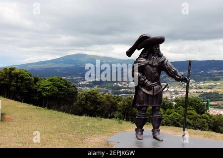 Statue von D. Afonso VI. Zweiter König von Portugal auf dem Monte Brasil Stockfoto